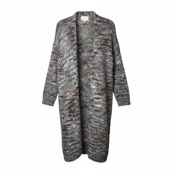 belle france Sweaters - Belle France Womens Soft Wool Blend Long Cardigan Sweater Size XL Gray Bohemian